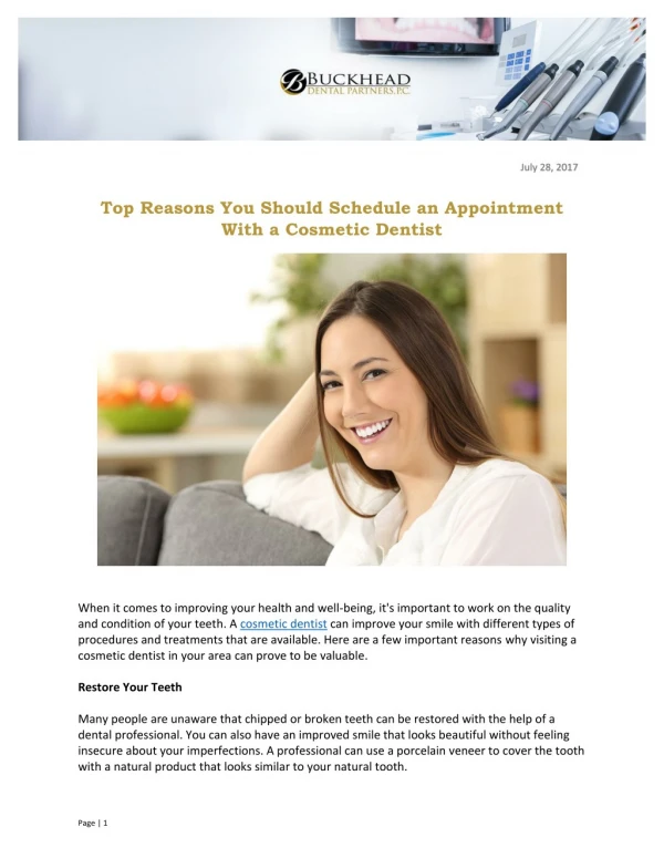 Top Reasons You Should Schedule an Appointment With a Cosmetic Dentist
