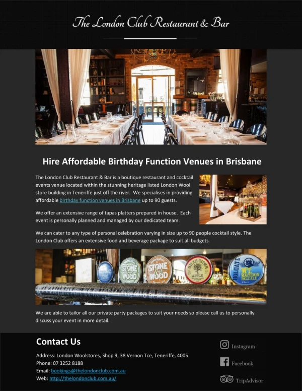 Hire Affordable Birthday Function Venues in Brisbane