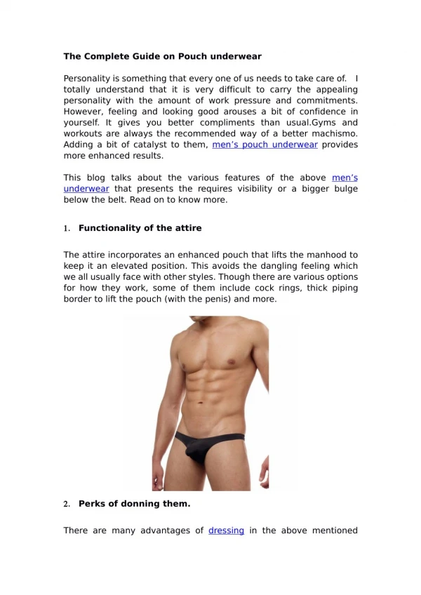 The Complete Guide on Pouch underwear