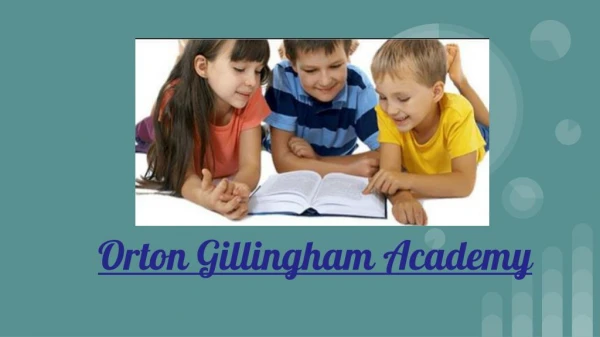 Orton Gillingham Academy