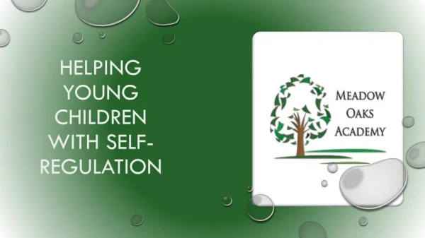 Helping Young Children with Self-Regulation
