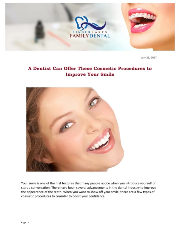 A Dentist Can Offer These Cosmetic Procedures to Improve Your Smile