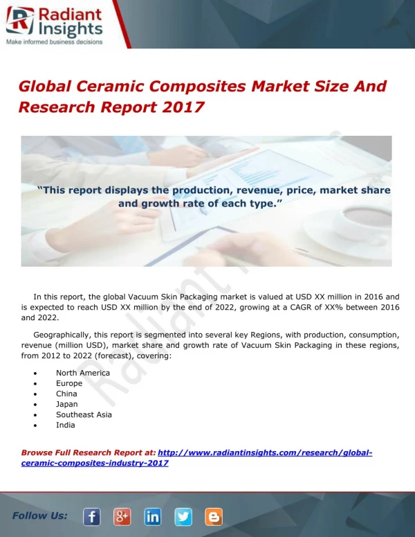 Global Ceramic Composites Market Size And Research Report 2017