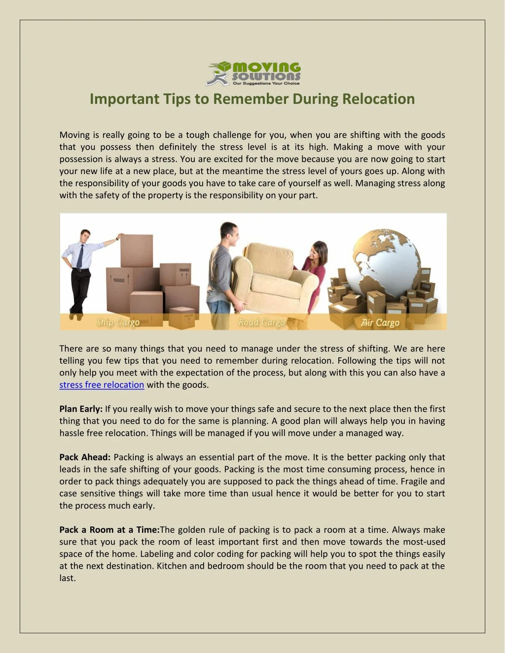 important tips to remember during relocation