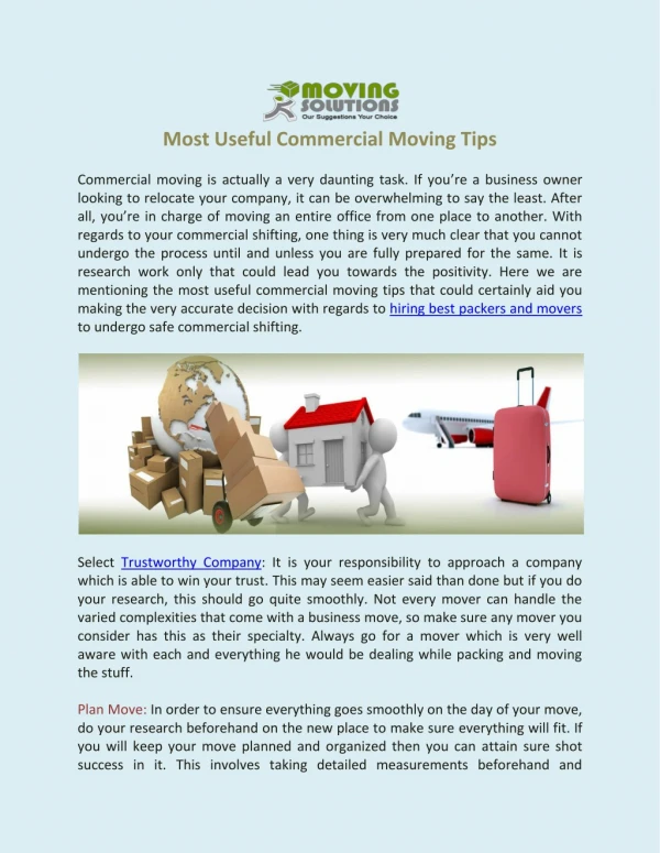 Most Useful Commercial Moving Tips