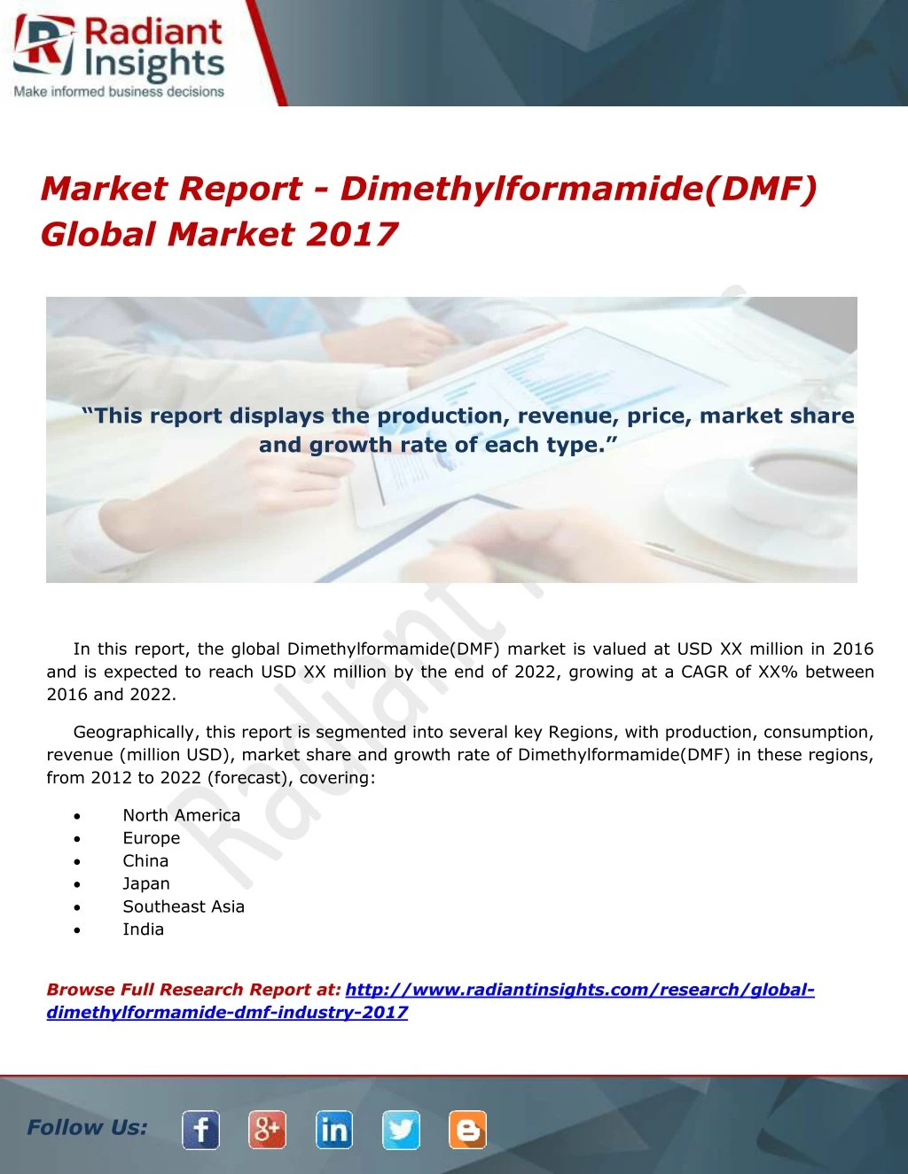 market report dimethylformamide dmf global market