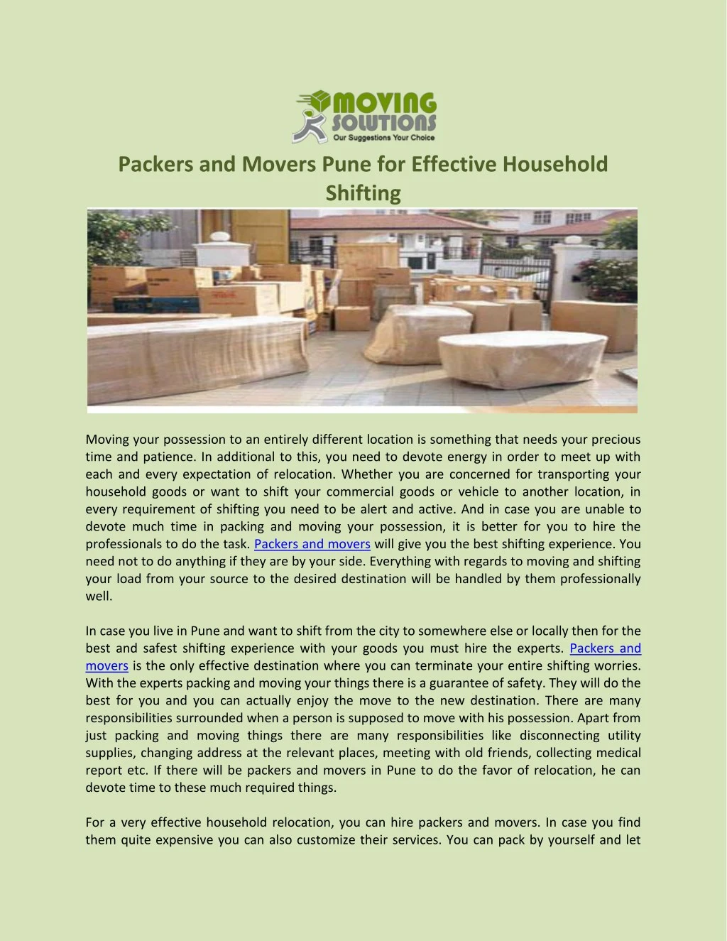 packers and movers pune for effective household