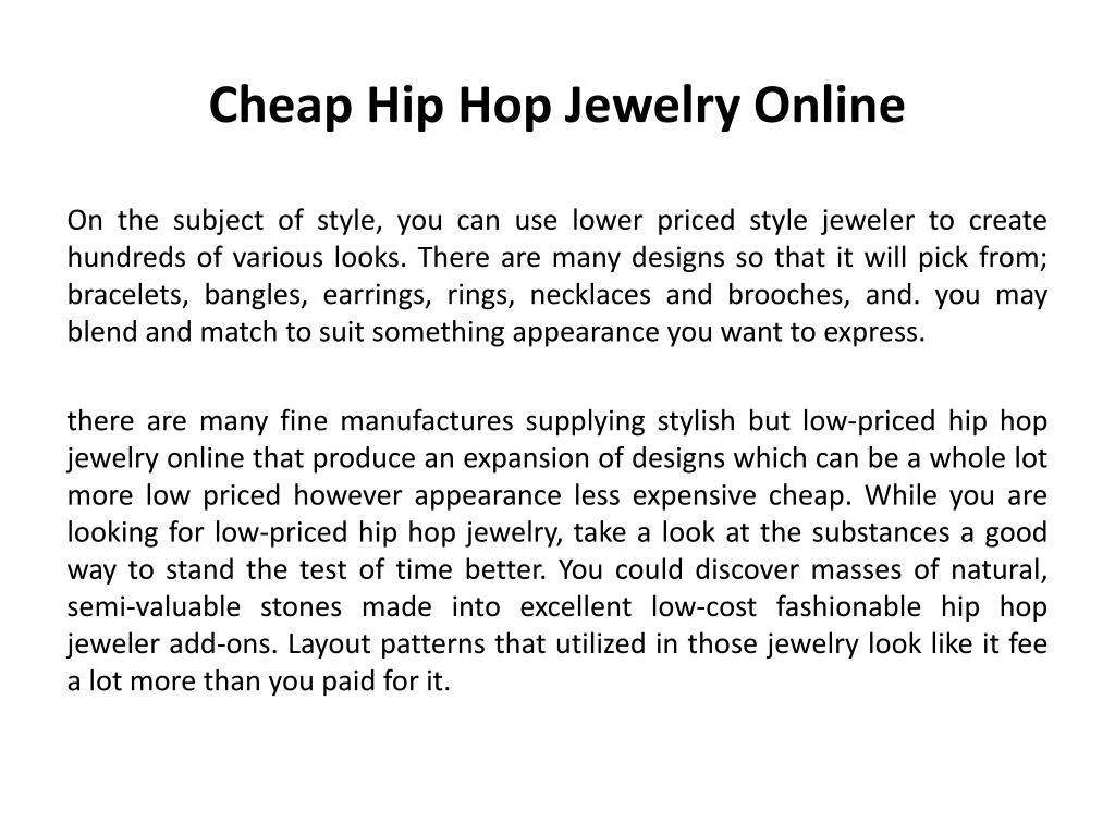 cheap hip hop jewelry online