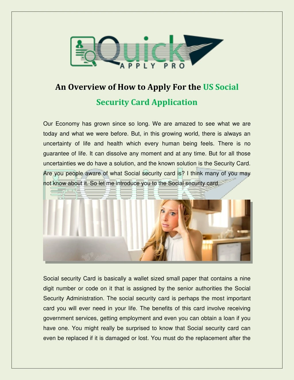 an overview of how to apply for the us social