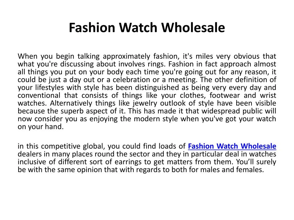 fashion watch wholesale