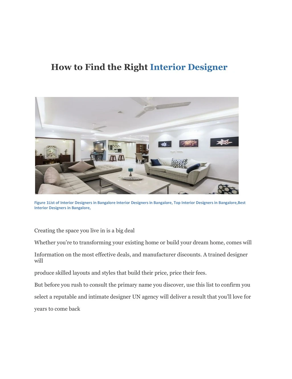 how to find the right interior designer