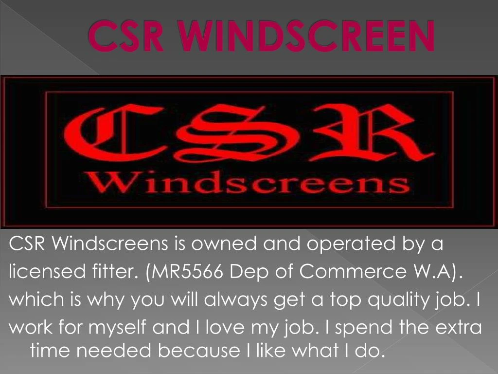 csr windscreen