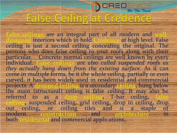 False Ceiling at Credence