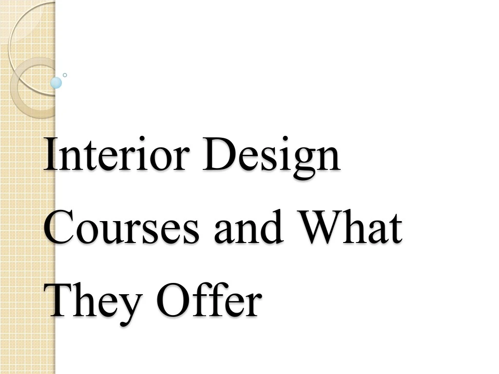 interior design courses and what they offer