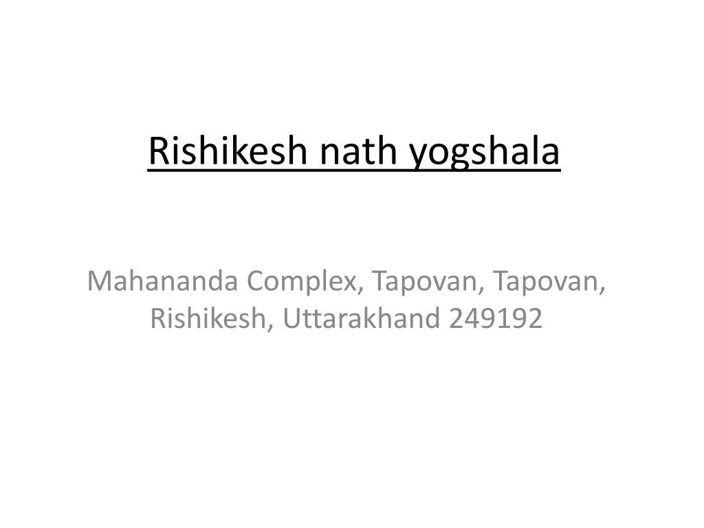 rishikesh nath yogshala