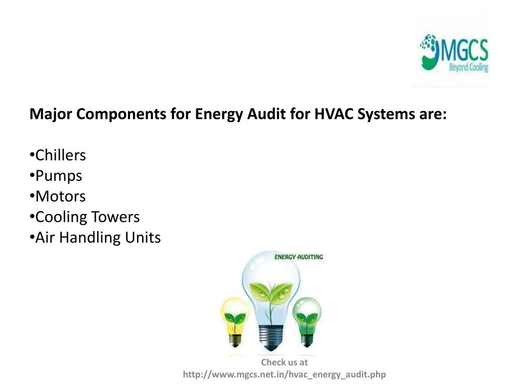 major components for energy audit for hvac