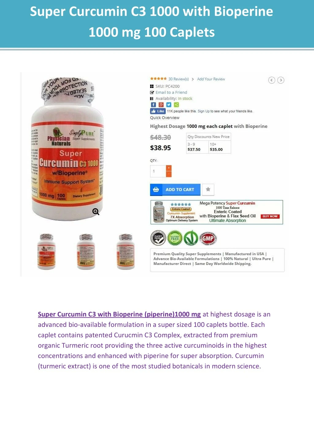 super curcumin c3 1000 with bioperine 1000