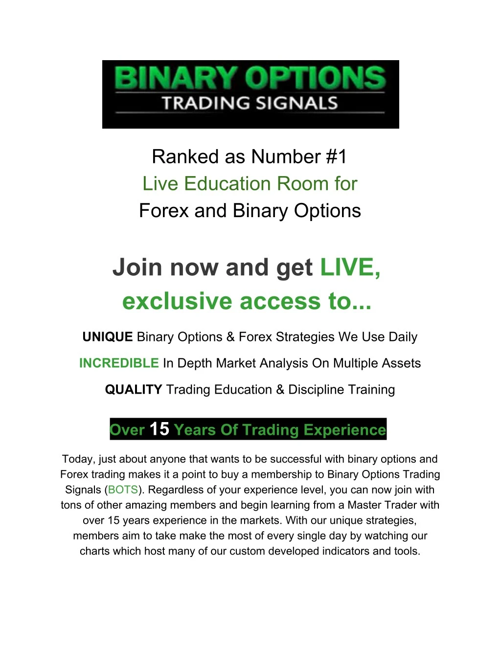 ranked as number 1 live education room for forex