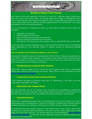 Benefits of Regular Drain Cleaning - slide 1