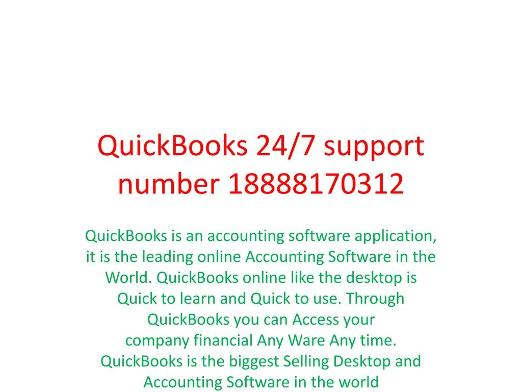 quickbooks 24 7 support number 18888170312