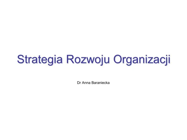Strategia Rozwoju Organizacji