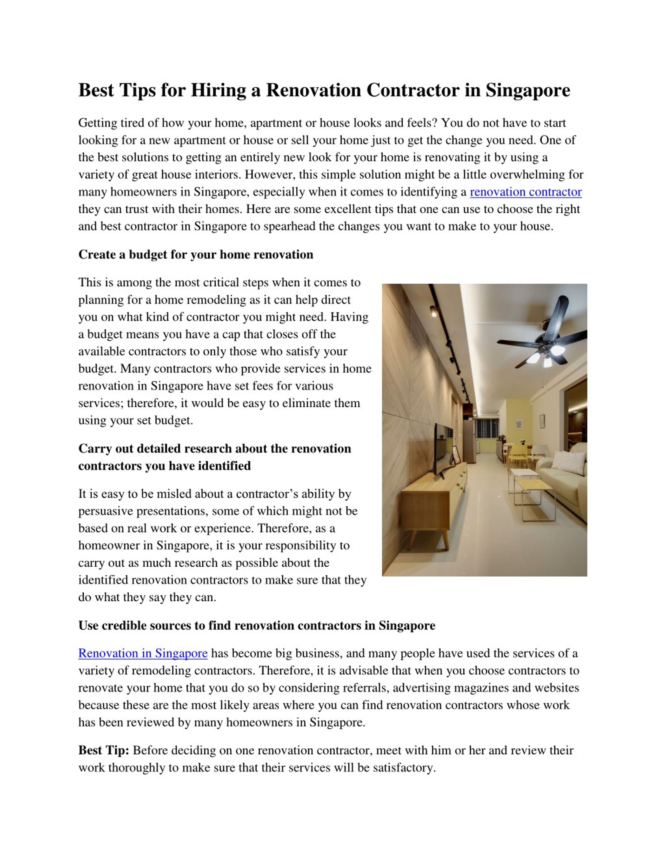 PPT - Best Tips for Hiring a Renovation Contractor in Singapore ...