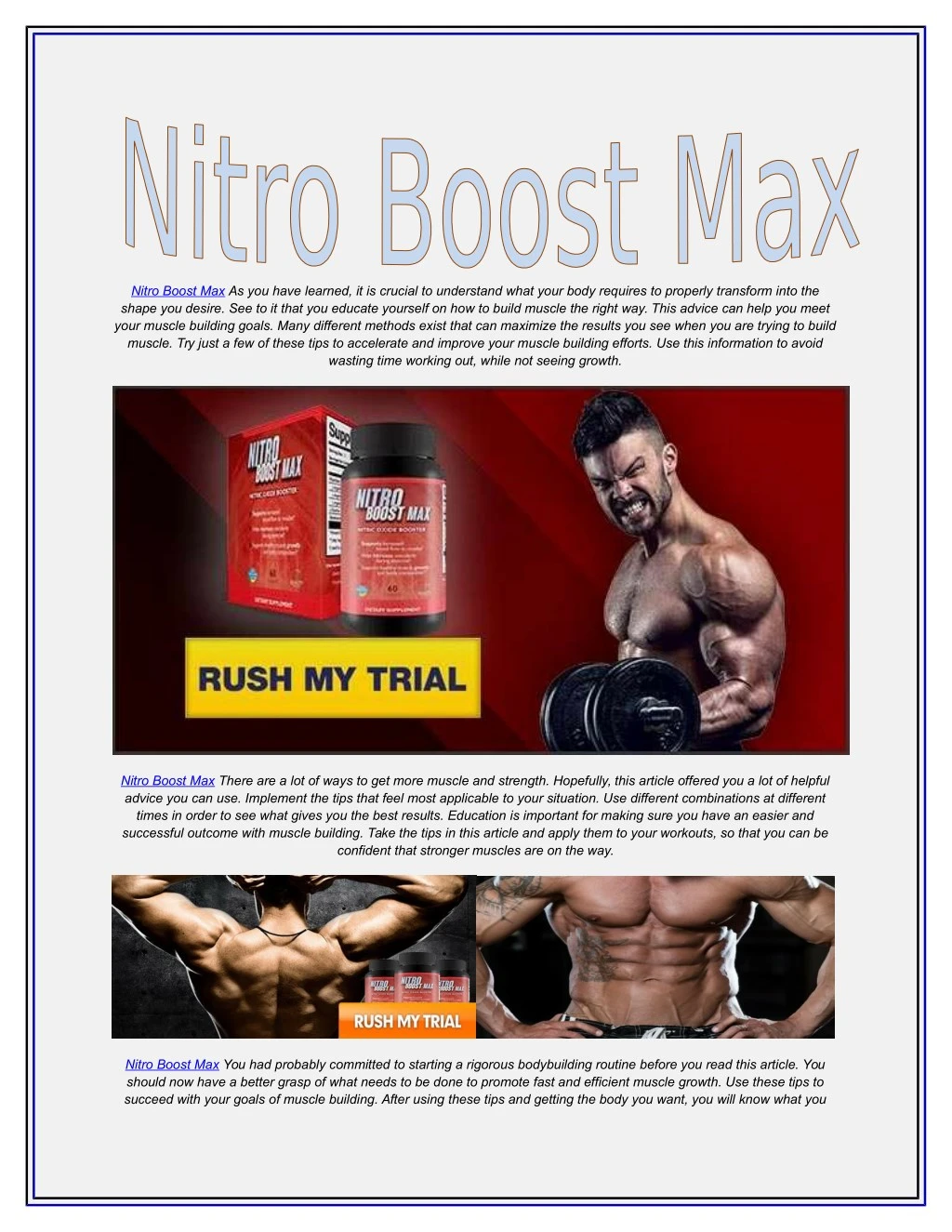 nitro boost max as you have learned it is crucial