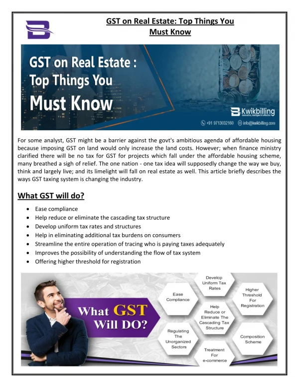 GST on Real Estate: Top Things You Must Know