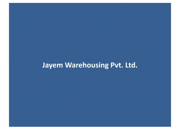 Warehousing and logistics service company profile in India
