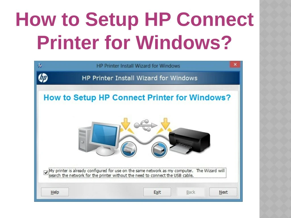 how to setup hp connect printer for windows