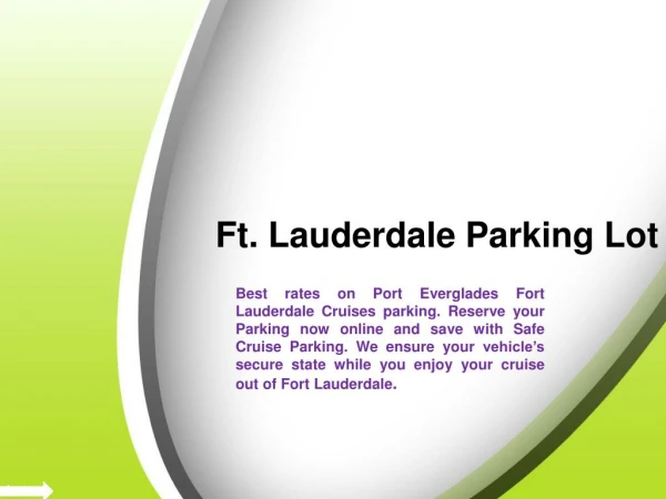 Parking at Fort Lauderdale Cruise Terminal