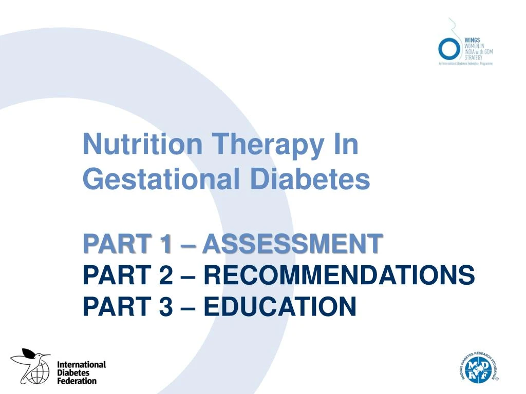 nutrition therapy in gestational diabetes part 1 assessment part 2 recommendations part 3 education