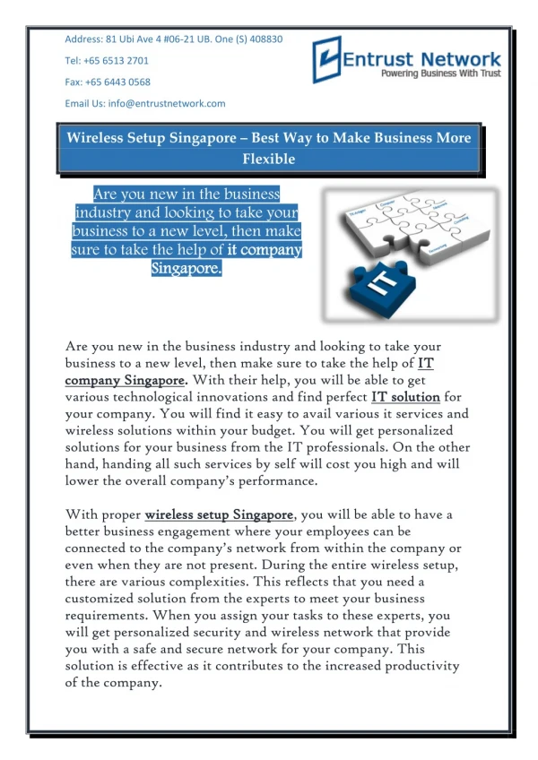 Wireless Setup Singapore – Best Way to Make Business More Flexible