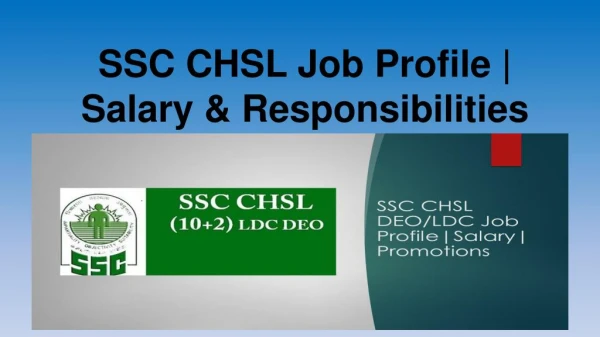 SSC CHSL Job Profile | Salary | Responsibilities