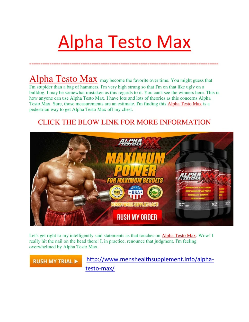 alpha testo max