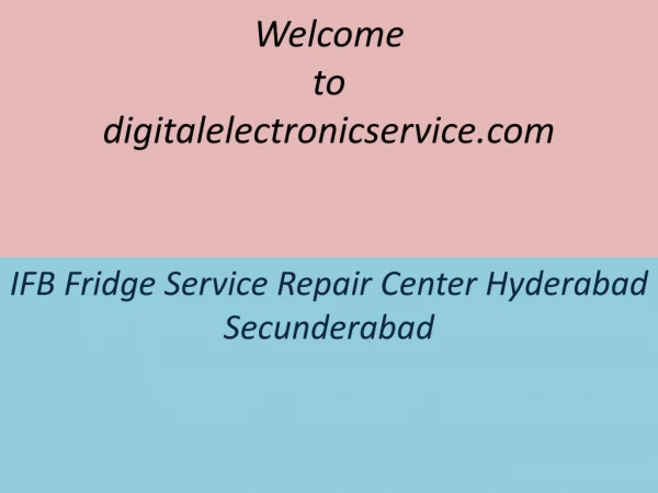 IFB Fridge Service Repair Center Hyderabad Secunderabad