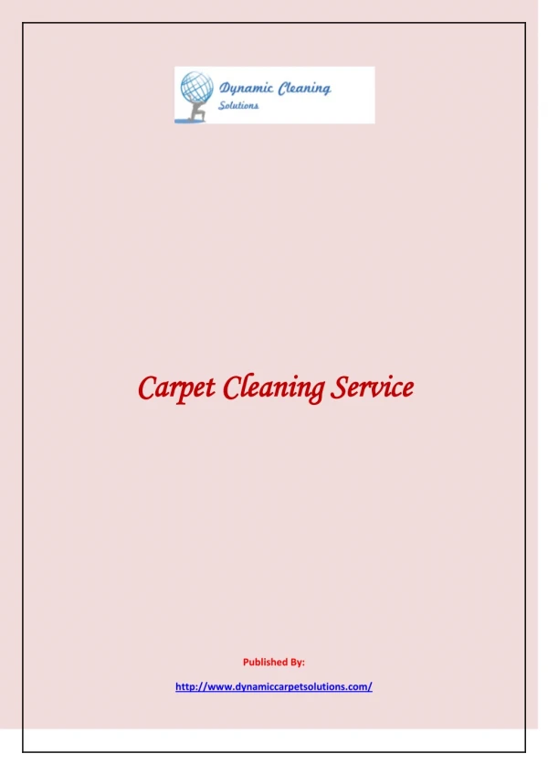 Carpet Cleaning Service