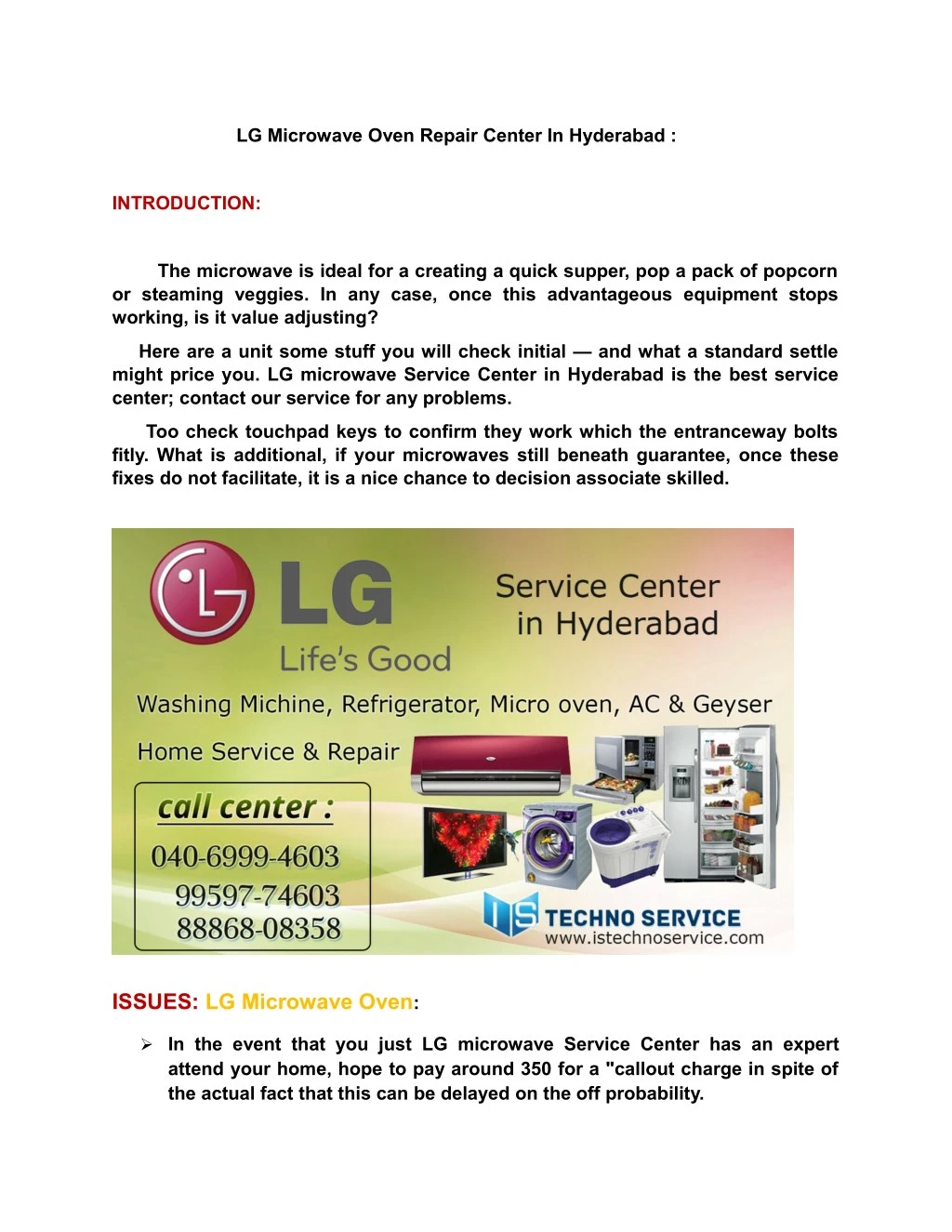 lg microwave oven repair center in hyderabad