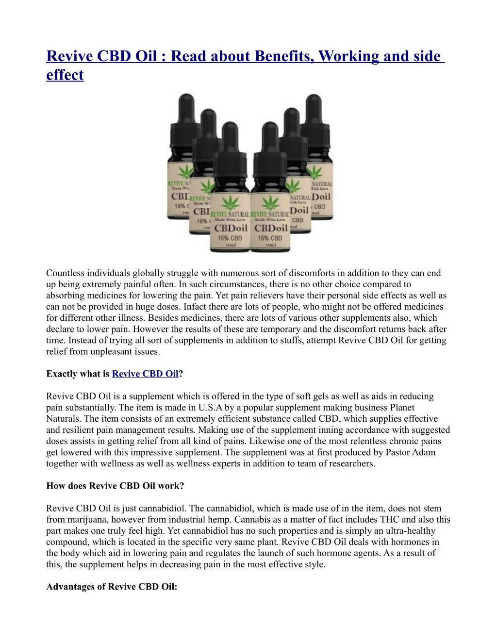 revive cbd oil read about benefits working