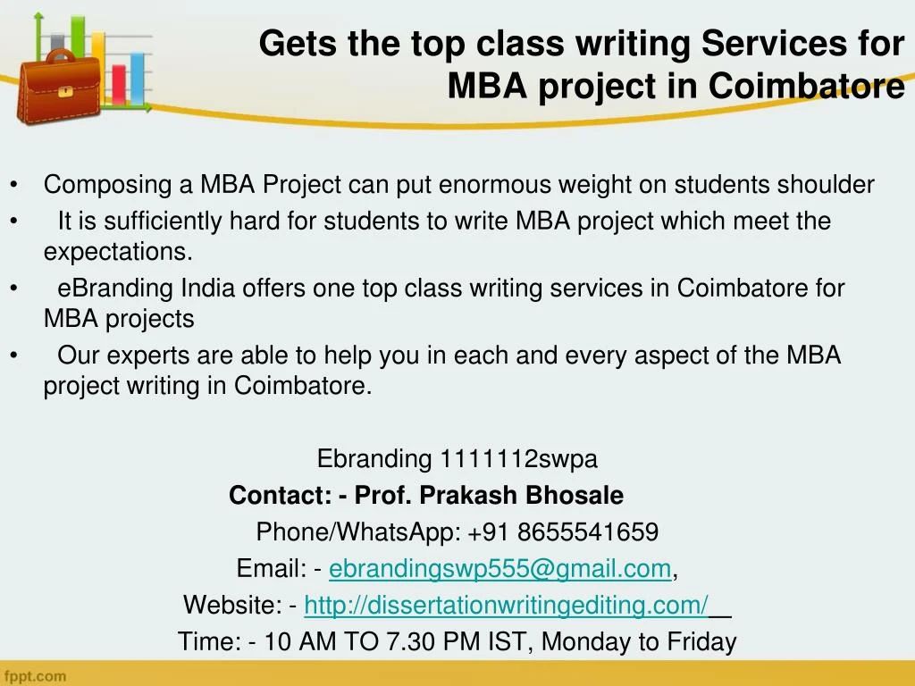 gets the top class writing services for mba project in coimbatore