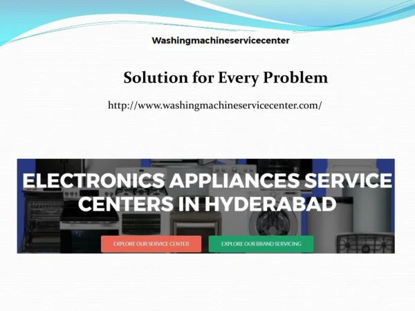 Washing Machine Service Center in Hyderabad - Washingmachineservicecenter