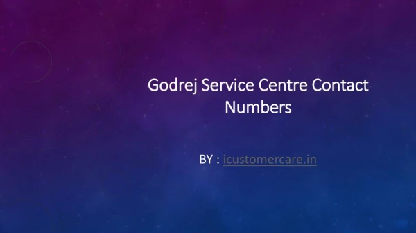 Godrej Customer Service Support Numbers