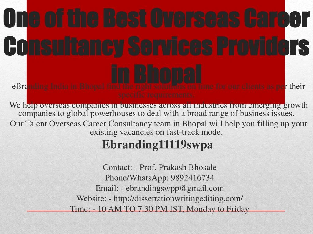 one of the best overseas career consultancy services providers in bhopal