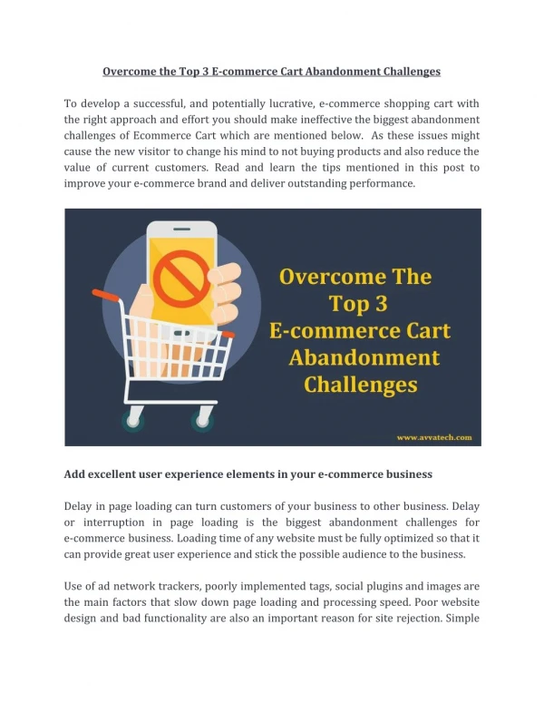 Overcome the Top 3 E-commerce Cart Abandonment Challenges