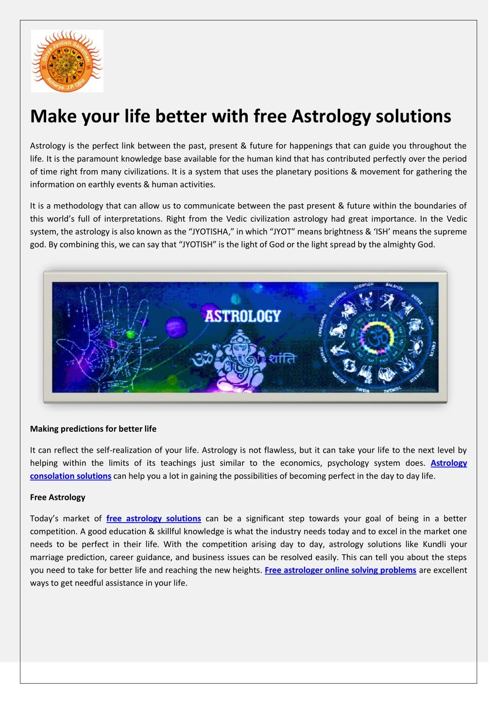 make your life better with free astrology