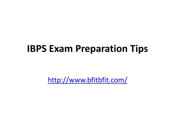 IBPS Exam Preparation Tips