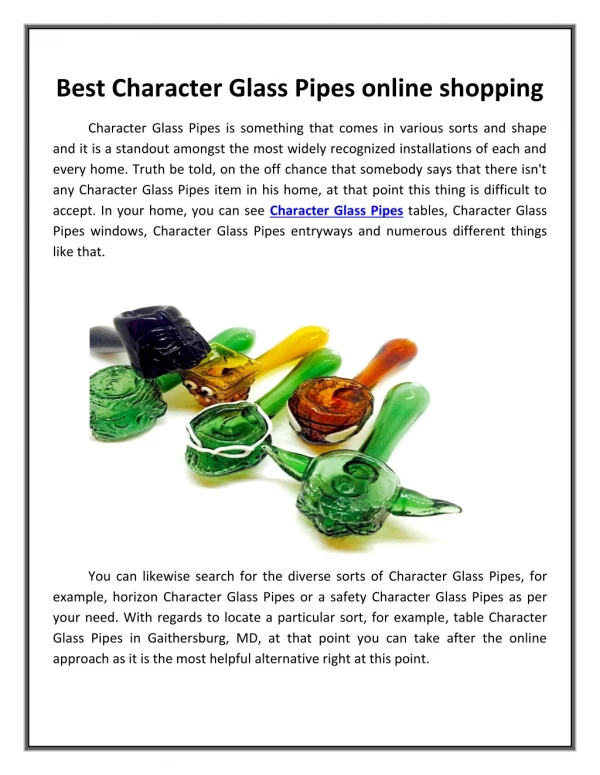 Best Character Glass Pipes online shopping