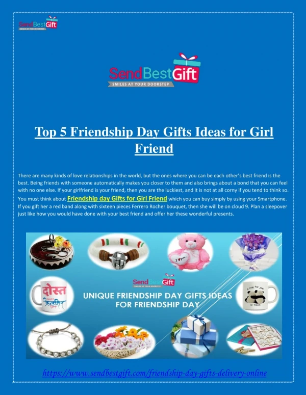 Top 5 Friendship Day Gifts Ideas for Girl Friend