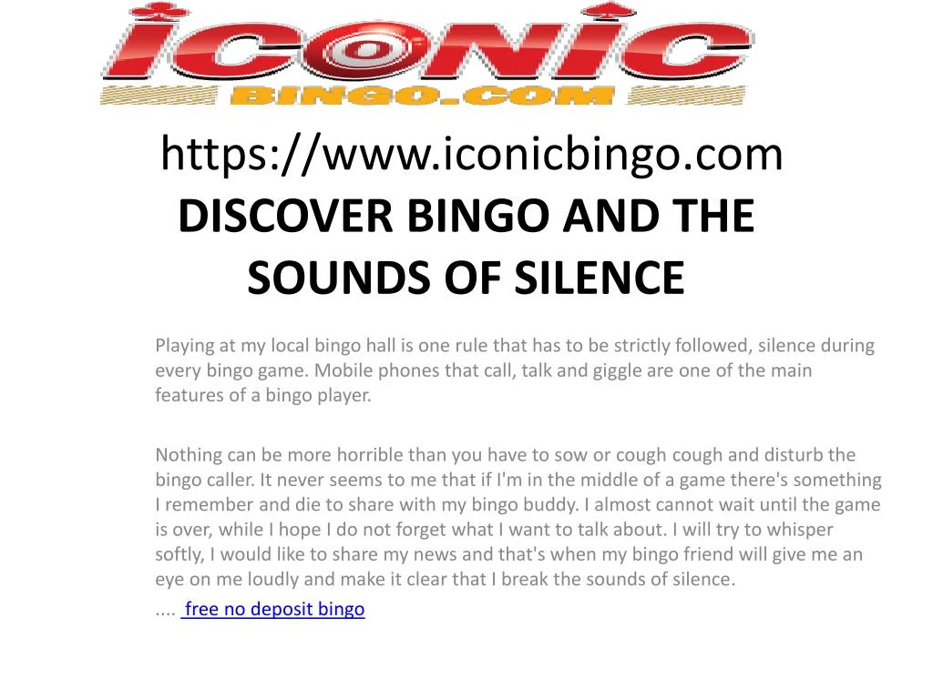 https www iconicbingo com discover bingo and the sounds of silence