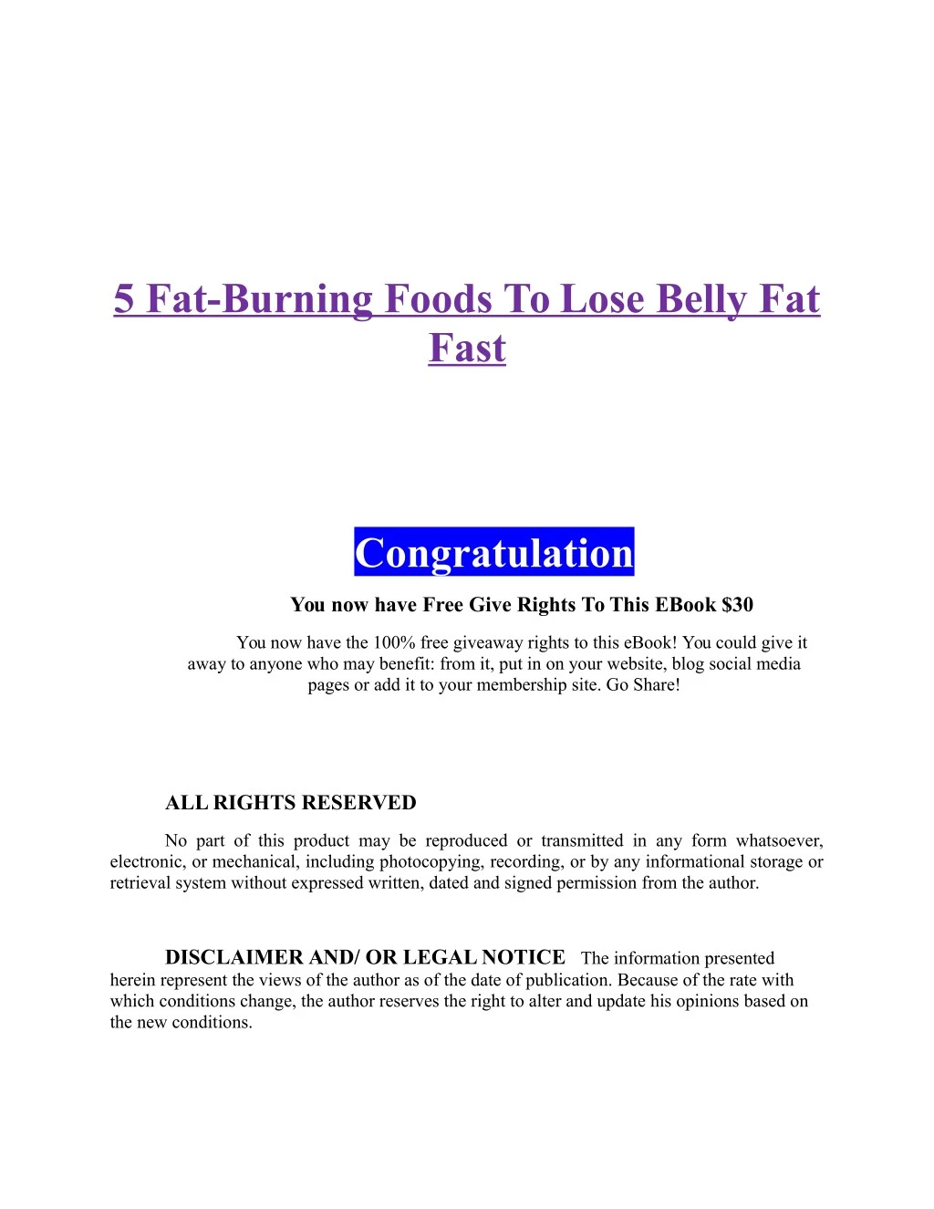 5 fat burning foods to lose belly fat fast